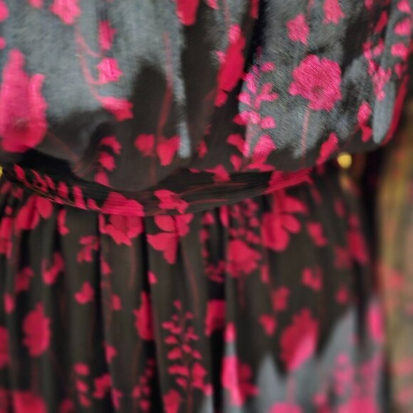 Tommy Hilfiger S 8 Margo Floral Chiffon Romantic Midi Silhouette Elegant Coastal - Picture 13 of 13